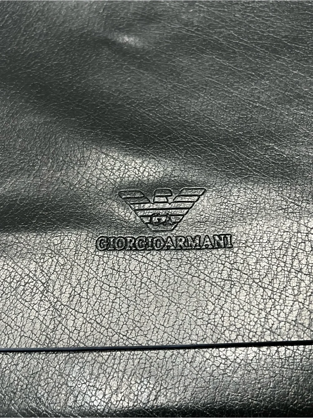 Vintage Giorgio Armani leather messenger bag